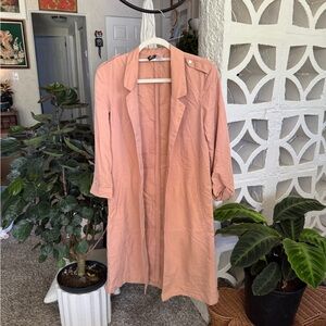 Peach Longline Coat